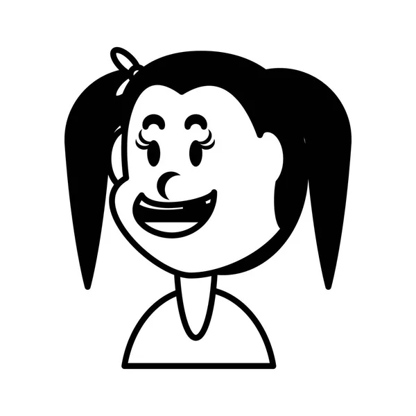 Mignonne fille souriant sur fond blanc — Image vectorielle