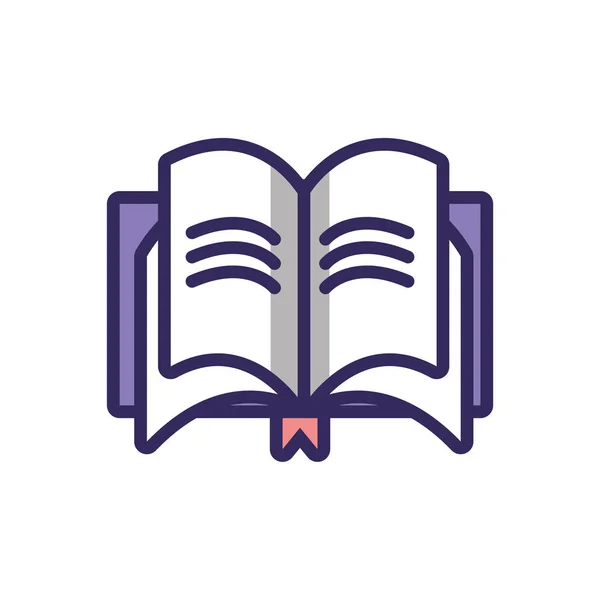 Opened book, colorful line and fill style icon — Stockvector