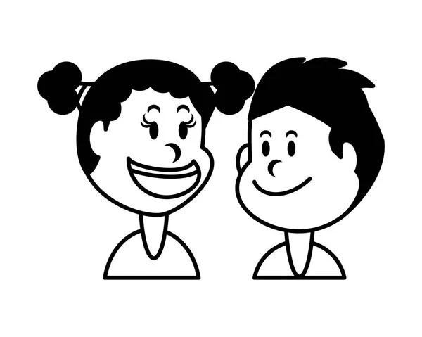 Children smiling on white background — ストックベクタ