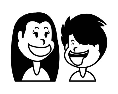 Beyaz arka planda gülümseyen çocuklar