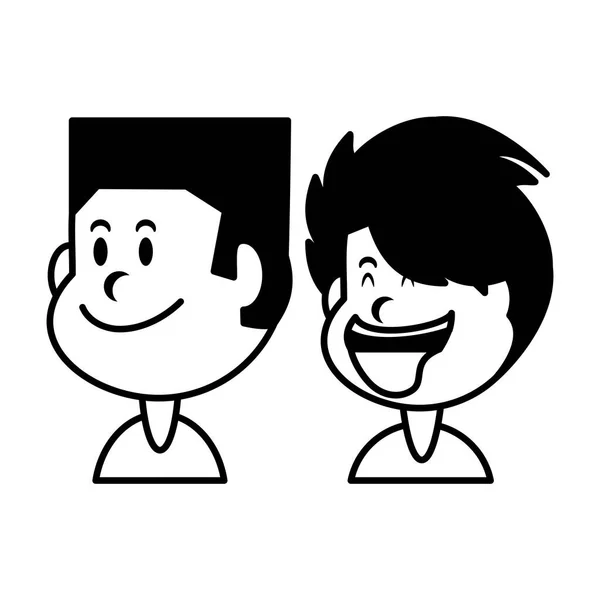 Ragazzi sorridenti su sfondo bianco — Vettoriale Stock