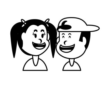 Beyaz arka planda gülümseyen çocuklar