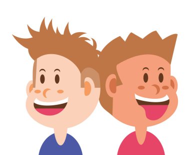 Beyaz arka planda gülümseyen çocuklar