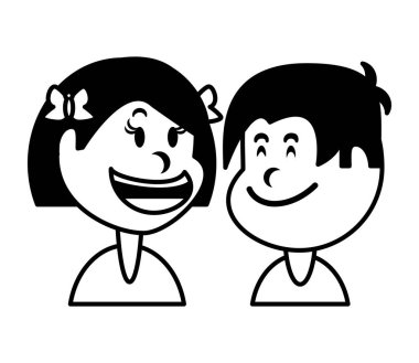 Beyaz arka planda gülümseyen çocuklar