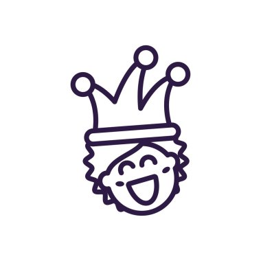 clown with jester hat, line style icon