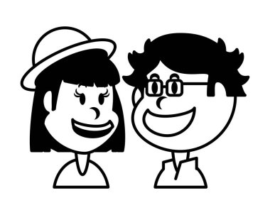 Beyaz arka planda gülümseyen çocuklar