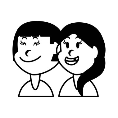 Beyaz arka planda gülümseyen tatlı kızlar.