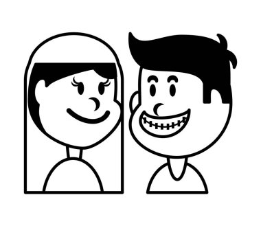 Beyaz arka planda gülümseyen çocuklar