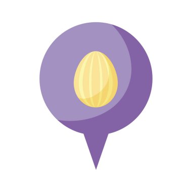 Happy easter egg inside bubble flat style icon vector design