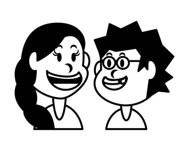 Beyaz arka planda gülümseyen çocuklar