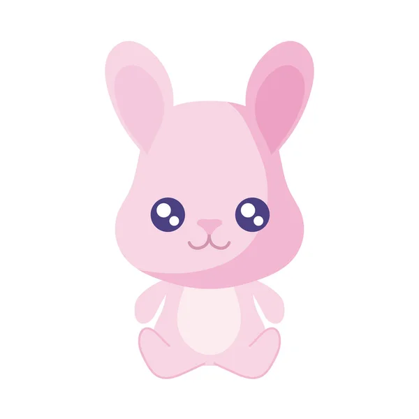 Cute kawaii rabbit cartoon vector design — Stockvector