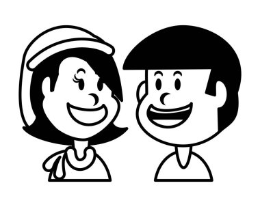 Beyaz arka planda gülümseyen çocuklar