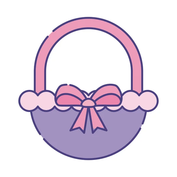 Happy easter basket flat style icon vector design — Διανυσματικό Αρχείο