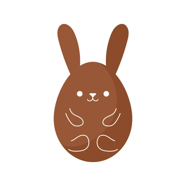 Feliz Pascua conejo huevo estilo plano icono vector de diseño — Vector de stock