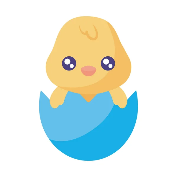 Happy easter chick inside egg flat style icon vector design — Stock vektor