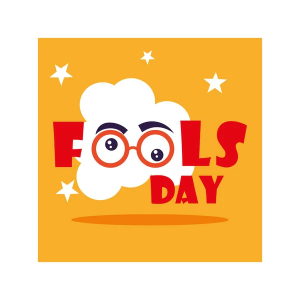 Card with label april fools day, humorous party — Stockvector