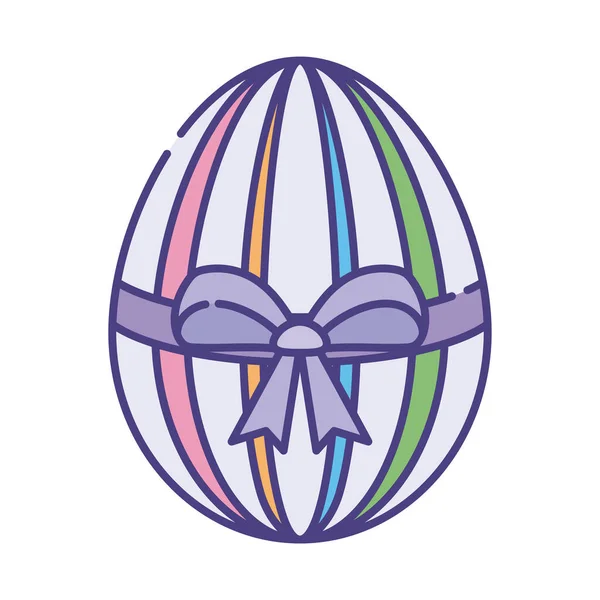 Joyeux oeuf de Pâques avec design vectoriel icône style plat nœud papillon — Image vectorielle