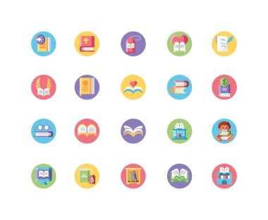 books icon set, block style