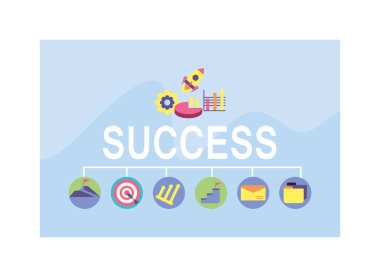 set of icons success of business