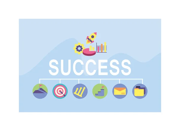 Set of icons success of business — Stok Vektör