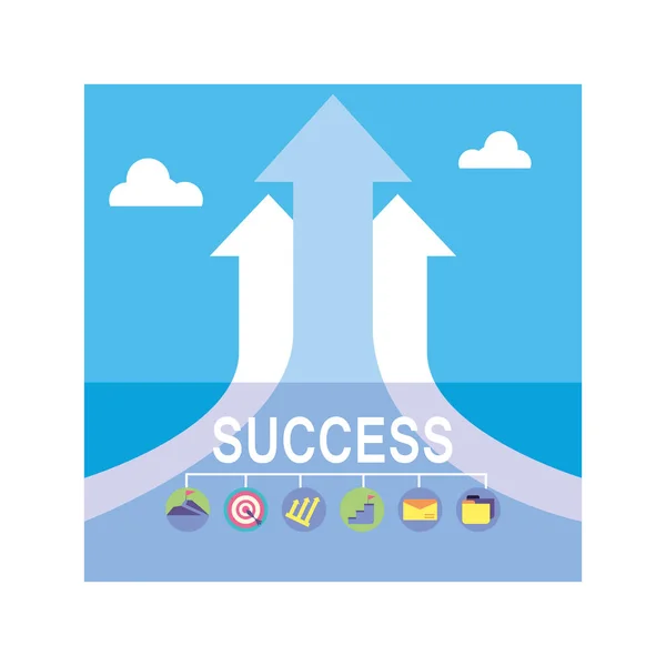 Set of icons success of business — 图库矢量图片