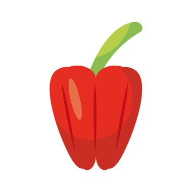 red pepper icon, flat detail style