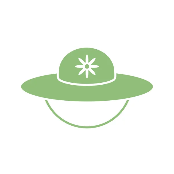 Gardening hat with flower icon, silhouette style — Διανυσματικό Αρχείο