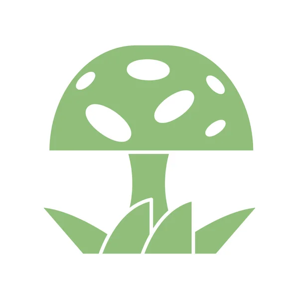 Gardening mushroom icon, silhouette style — Stock Vector