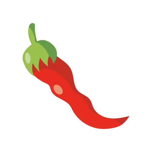 Red chili icon, flat detail style — Stock Vector