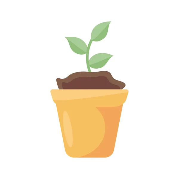 Plant in a pot icon, flat detail style — Stock vektor