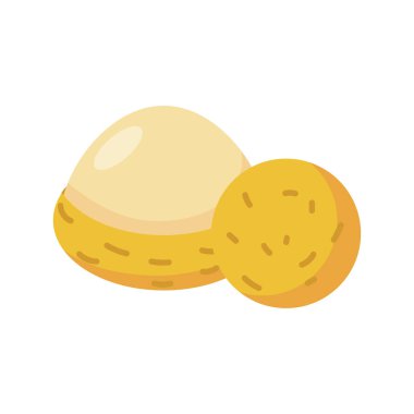 lychee fruit icon, flat detail style