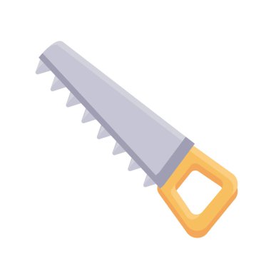 saw tool icon, flat detail style