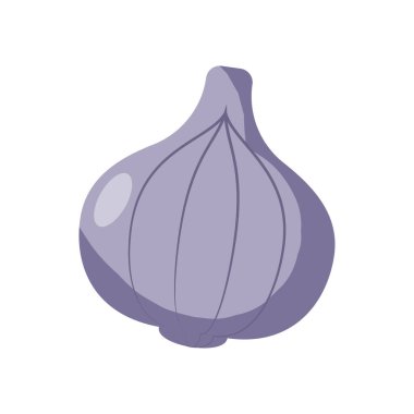 garlic head icon, flat detail style