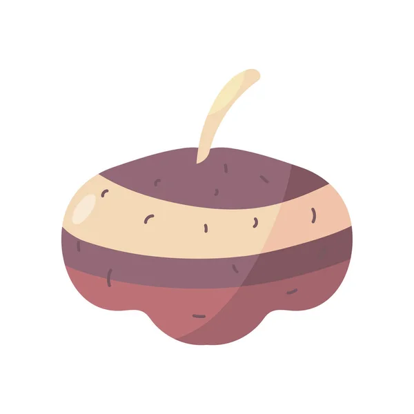 Turnip vegetables icon, flat detail style — 스톡 벡터