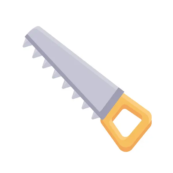 Saw tool icon, flat detail style — ストックベクタ