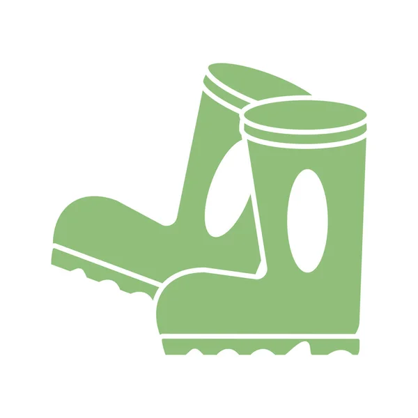 Gardening boots icon, silhouette style — Stock Vector