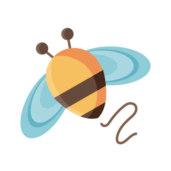 Rajzfilm méh ikon, lapos részlet stílus — Stock Vector