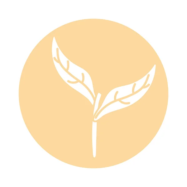 Иконка листьев растения, блок стиль — стоковый вектор
