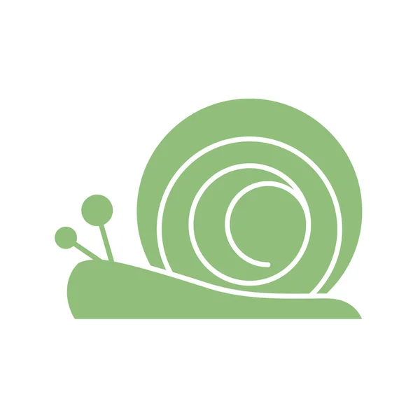 Cartoon snail icon, silhouette style — Stock Vector