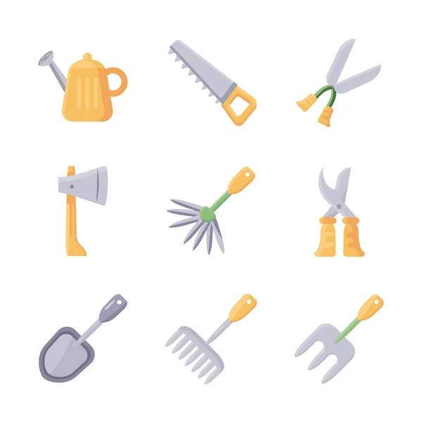 Ikona narzędzi ogrodniczych na białym tle, płaska ikona stylu detal — Wektor stockowy