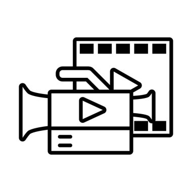 beyaz arkaplanda video kamerası olan ortam oynatıcı