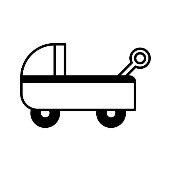 Barnvagn på vit bakgrund, baby leksaker — Stock vektor