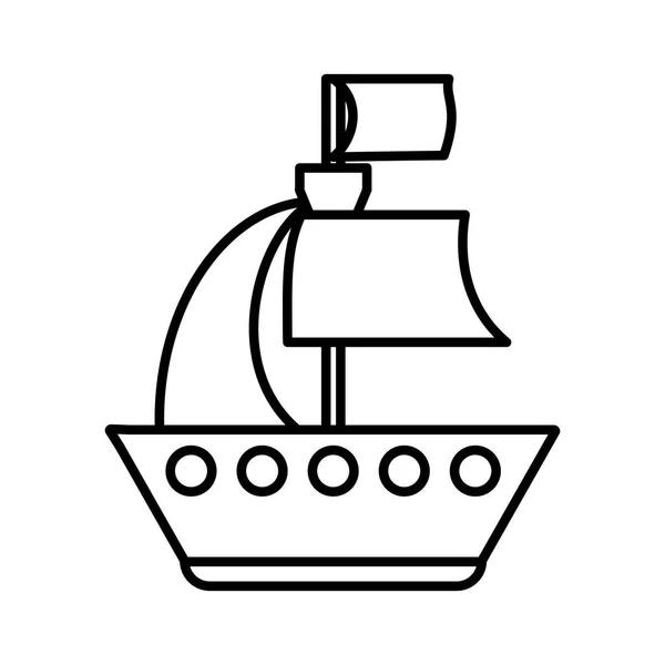 Spielzeugschiff auf weißem Hintergrund, Babyspielzeug — Stockvektor