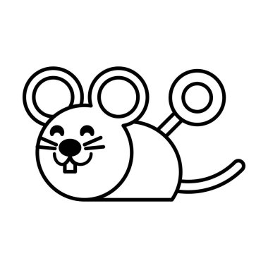 Beyaz arka planda oyuncak fare, bebek oyuncaklar