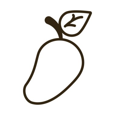 beyaz arkaplanda mango, satır biçimi simgesi