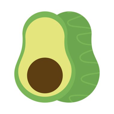 Taze ve sağlıklı sebze, beyaz arka planda avokado.