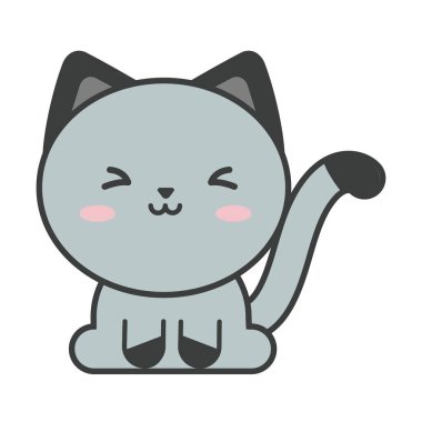 Beyaz arka planda sevimli kedi, kedi evcil