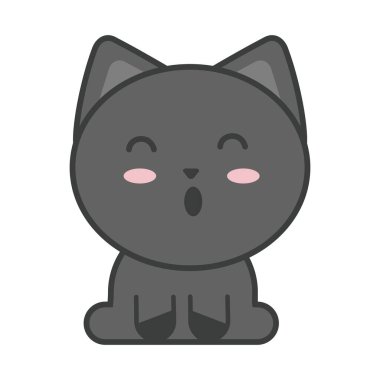 Beyaz arka planda sevimli kedi, kedi evcil