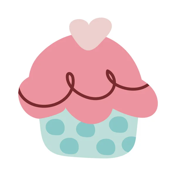 Delicious and fresh cupcake on white background — 스톡 벡터