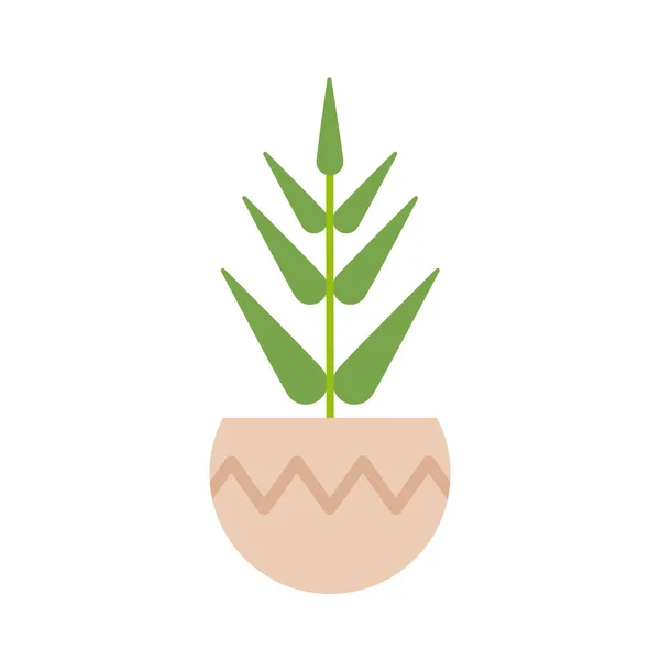 Houseplant with potted on white background — Stock Vector